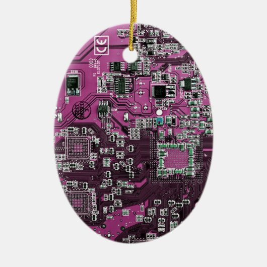 Paars PCB-printplaatontwerp voor IT-professionals Keramisch Ornament (Voorkant)