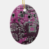Paars PCB-printplaatontwerp voor IT-professionals Keramisch Ornament (Achterkant)