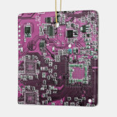 Paars PCB-printplaatontwerp voor IT-professionals Keramisch Ornament (Links)