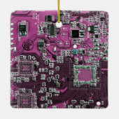 Paars PCB-printplaatontwerp voor IT-professionals Keramisch Ornament (Achterkant)