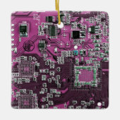 Paars PCB-printplaatontwerp voor IT-professionals Keramisch Ornament (Voorkant)