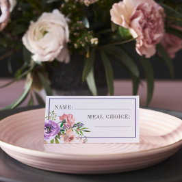Paars Peach Wedding Meal Choice Spring Plaatskaartje