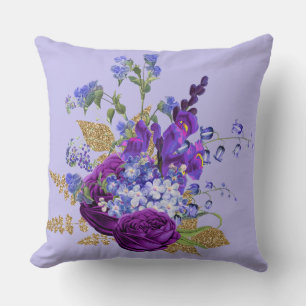 Paars Peacock Afbeelding Glitter Reversible Pillow Kussen
