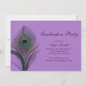 Paars Peacock Afstuderen Uitnodiging (Voorkant)