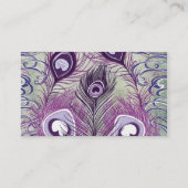  Paars Peacock Feathers elegant design Visitekaartje (Achterkant)