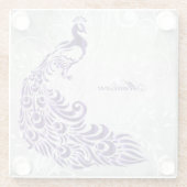 Paars Peacock - Gepersonaliseerd Onderzetter van g Glazen Onderzetter (Achterkant)