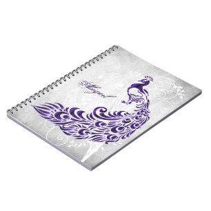 Paars Peacock Gepersonaliseerd Spiraal Notitieboek