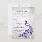 Paars Peacock Leaf Vine Vrijgezellenfeest Invite Kaart (Voorkant)