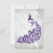 Paars Peacock Leaf Vine Vrijgezellenfeest Invite Kaart (Achterkant)