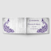 Paars Peacock Leaf Vine Wedding Guestbook Gastenboek (Volledig)