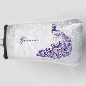 Paars Peacock Persoonlijk Golf Head Hoesje Golfheadcover (Voorkant)