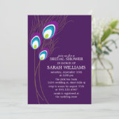 Paars Peacock Vrijgezellenfeest Kaart (Staand voorkant)