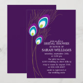 Paars Peacock Vrijgezellenfeest Kaart (Voorkant / Achterkant)