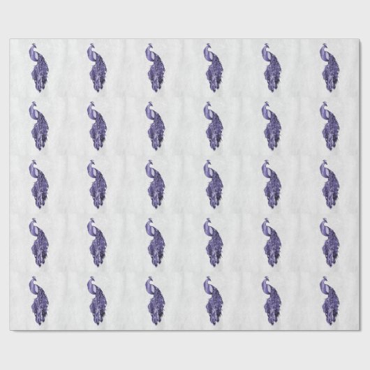 Paars Peacock Weddenschap Wrapping Paper Cadeaupapier (Vlak)
