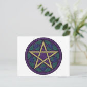 Paars Pentacle Triquetra Briefkaart (Staand voorkant)