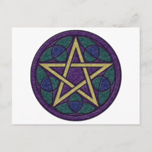 Paars Pentacle Triquetra Briefkaart