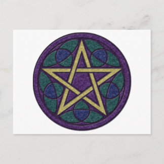 Paars Pentacle Triquetra Briefkaart