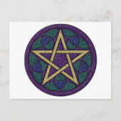 Paars Pentacle Triquetra Briefkaart (Voorkant)