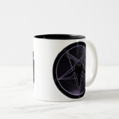 Paars Pentagram Tweekleurige Koffiemok (Voorkant rechts)