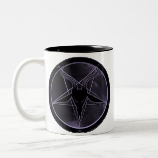 Paars Pentagram Tweekleurige Koffiemok (Links)