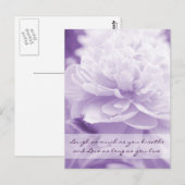  Paars Peony Briefkaart (Voorkant / Achterkant)