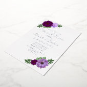 Paars Peony Floral Rehearsal Dinner Folie Uitnodiging (Gedraaid)