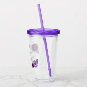 Paars Peony Floral Vrijgezellenfeest Acryl Drinkbeker (Links)