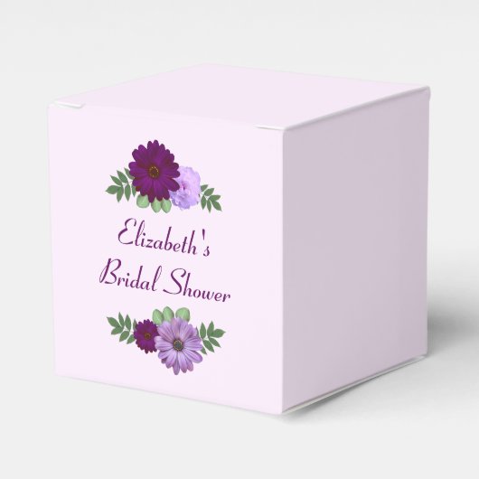 Paars Peony Floral Vrijgezellenfeest Bedankdoosjes (Voorkant Zijde)