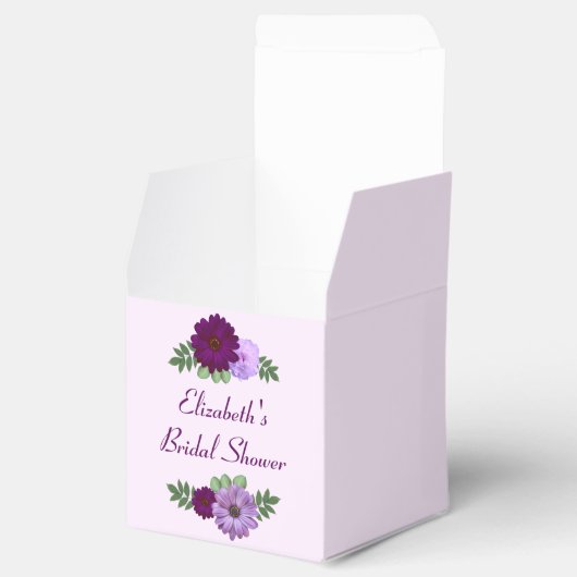 Paars Peony Floral Vrijgezellenfeest Bedankdoosjes (Geopend)