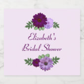 Paars Peony Floral Vrijgezellenfeest Bier Etiket (Enkel label)