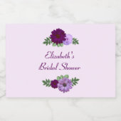 Paars Peony Floral Vrijgezellenfeest Likeurfles Etiket (Enkel label)