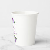 Paars Peony Floral Vrijgezellenfeest Papieren Bekers (Links)