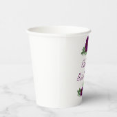 Paars Peony Floral Vrijgezellenfeest Papieren Bekers (Rechts)