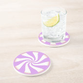 Paars Peppermint Snoep Zandsteen Onderzetter (Zijkant)