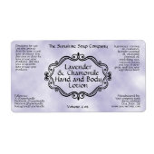 Paars perkament vintage frame cosmetisch label (Voorkant)