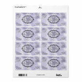 Paars perkament vintage frame cosmetisch label (Full Sheet)