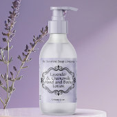 Paars perkament vintage frame cosmetisch label