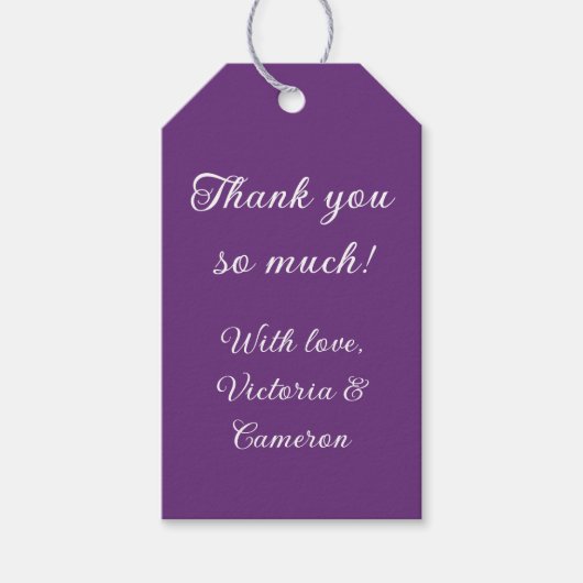 Paars persoonlijk cadeaulabel (Voorkant)