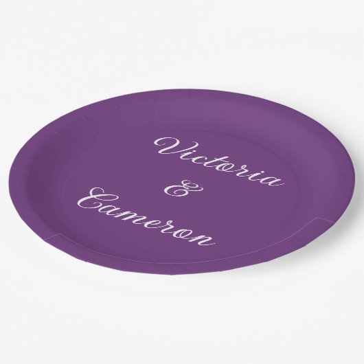 Paars persoonlijk papieren bordje (Gekanteld)
