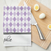 Paars persoonlijk theedoek (Quarter Fold)