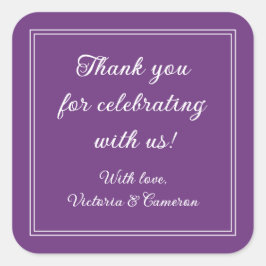 Paars persoonlijk vierkante sticker