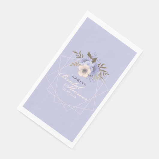 Paars Perzik Pastel Kleur Geometrische Rozen Bruid Servet (Hoek)