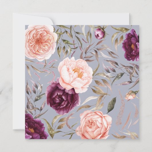 Paars + perzikfloraal, pompoen herfst baby shower (Achterkant)