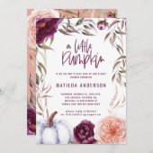 Paars + perzikfloraal, pompoen herfst baby shower (Voorkant / Achterkant)