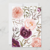 Paars + perzikfloraal, pompoen herfst baby shower (Achterkant)