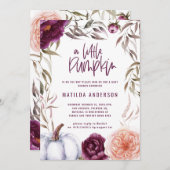 Paars + perzikfloraal, pompoen herfst baby shower (Voorkant / Achterkant)