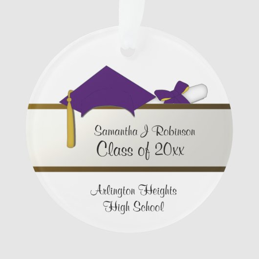 Paars Pet Afstuderen AcrylOrnament Ornament (voorkant)