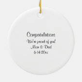 Paars Pet Afstuderen Keramisch Ornament (Achterkant)