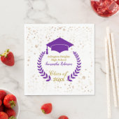Paars Pet en Laurel Graduation Party Napkins Servet (Insitu)