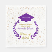 Paars Pet en Laurel Graduation Party Napkins Servet (Voorkant)